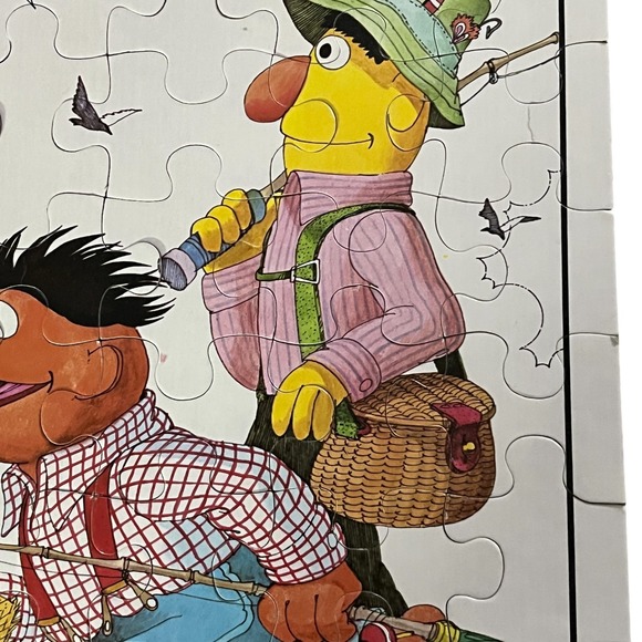 Vintage Sesame Street Bert and Ernie Summer Gone Fishing 60 Piece Puzzle 1980 - Picture 8 of 16